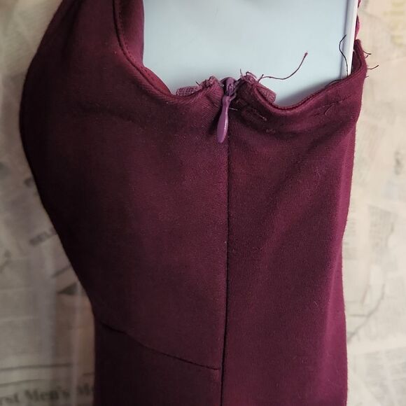 Dark Purple Cocktail Dress with Sparkle Embellishments - Picture 4 of 8